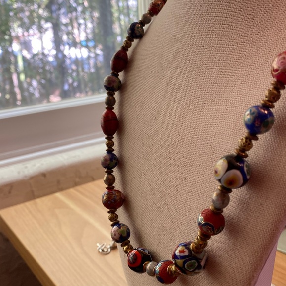 Amazing vintage long Millifiore Bead Necklace - Picture 7 of 15